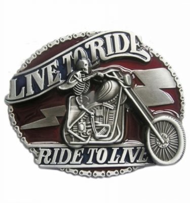 biker live to ride - ride to live belt buckle