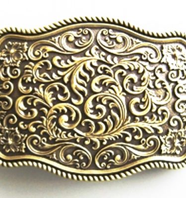 bronze plated flower pattern belt buckle