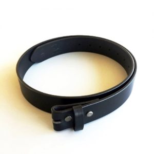 solid black leather belt for removable buckles