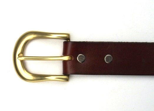 Solid Brass Pin Belt Buckle and Solid Classic Brown Leather Belt Combo ...