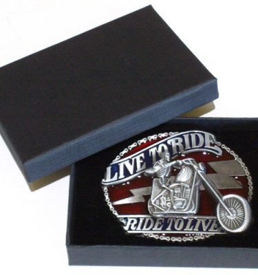 biker live to ride - ride to live belt buckle with gift box
