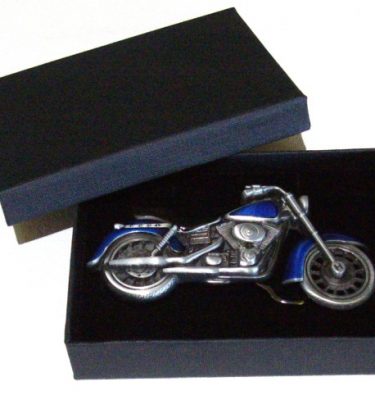 biker blue motorcycle belt buckle with gift box