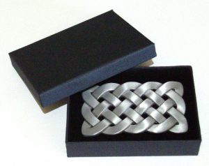 celtic knot brushed silver belt buckle with gift box