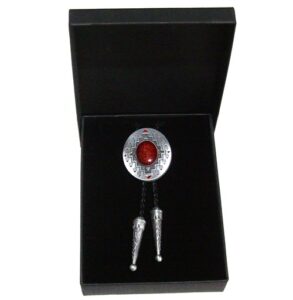 Bolo Tie Red Ochre with Black Gift Box