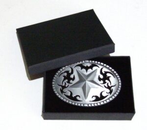 western star brushed silver removable belt buckle with gift box