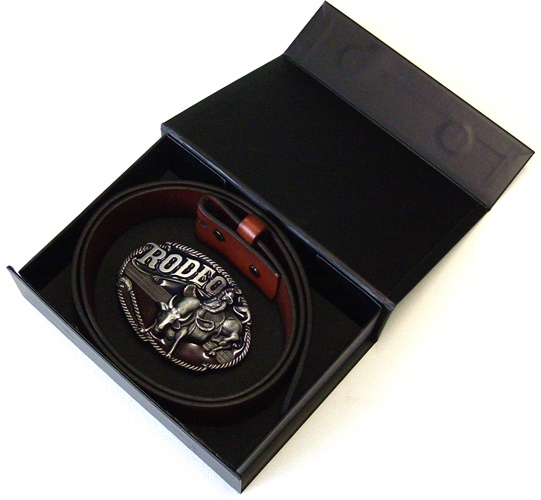 rodeo cowboy and steer cb belt mag gift box