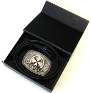 celtic shield black studded belt gift box